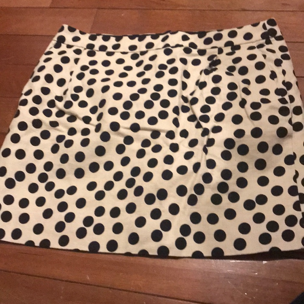 J Crew Black & White Polka Dot Skirt